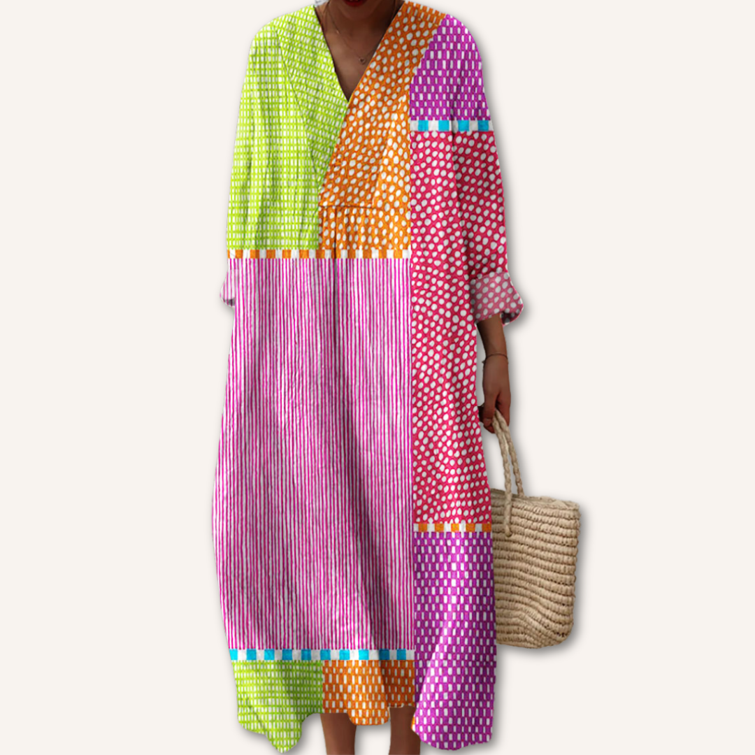Renata|Renkli Desenli Elbise