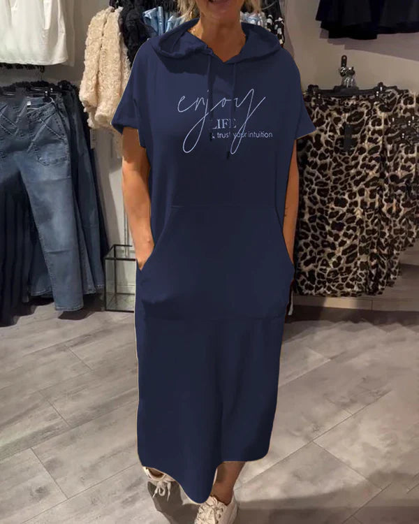 Saskia™ | Rahat Kapüşonlu Elbise