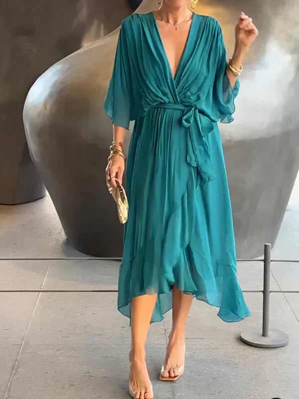 Monica | V Yaka Şifon Elbise