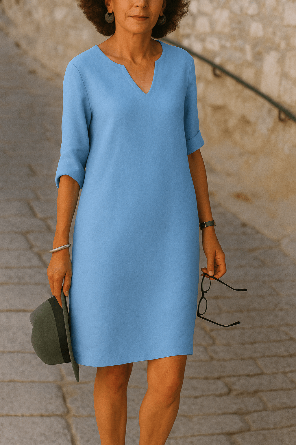 Liana™ | V Yaka Şık Elbise